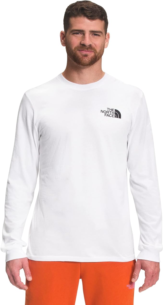 The North Face Mens LS Box NSE Tee White/Black