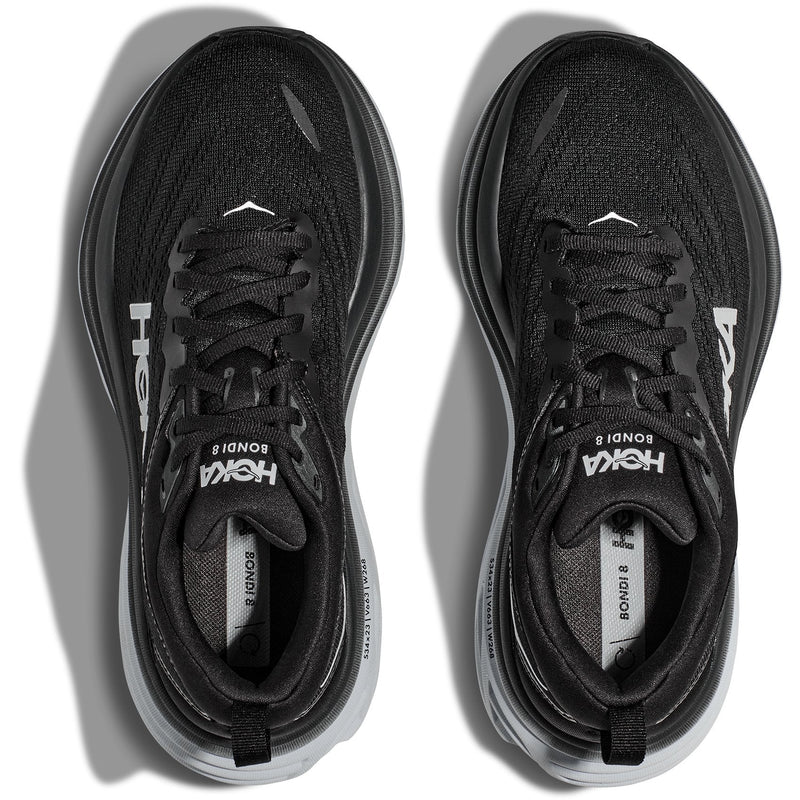 Hoka Mens Bondi 8 (D) Running Shoe - Black/White