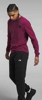 The North Face Mens Long Sleeve Hit Graphic Tee Purple
