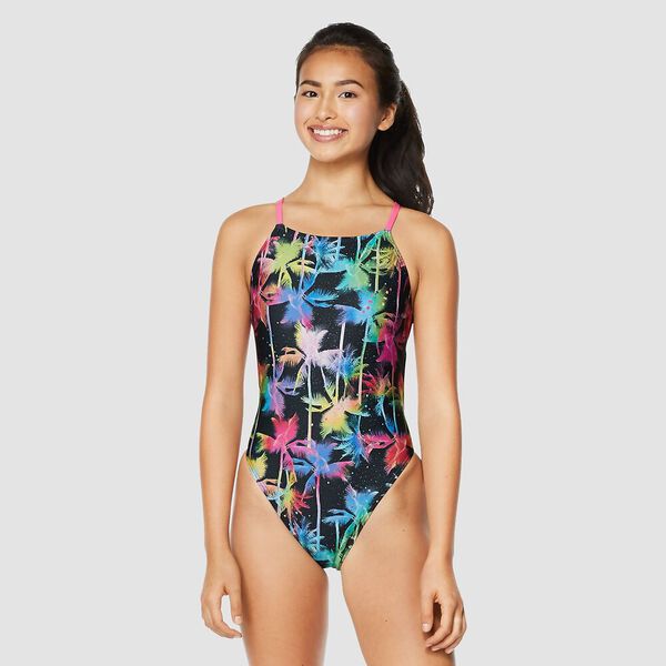 Speedo Womens Printed Fixed Back Swimsuit - Partypalm