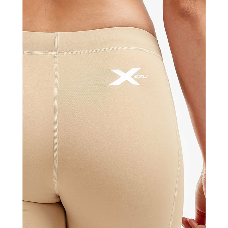 2XU Comp 5inch Game Day Womens Shorts - Beige (Size-XS)