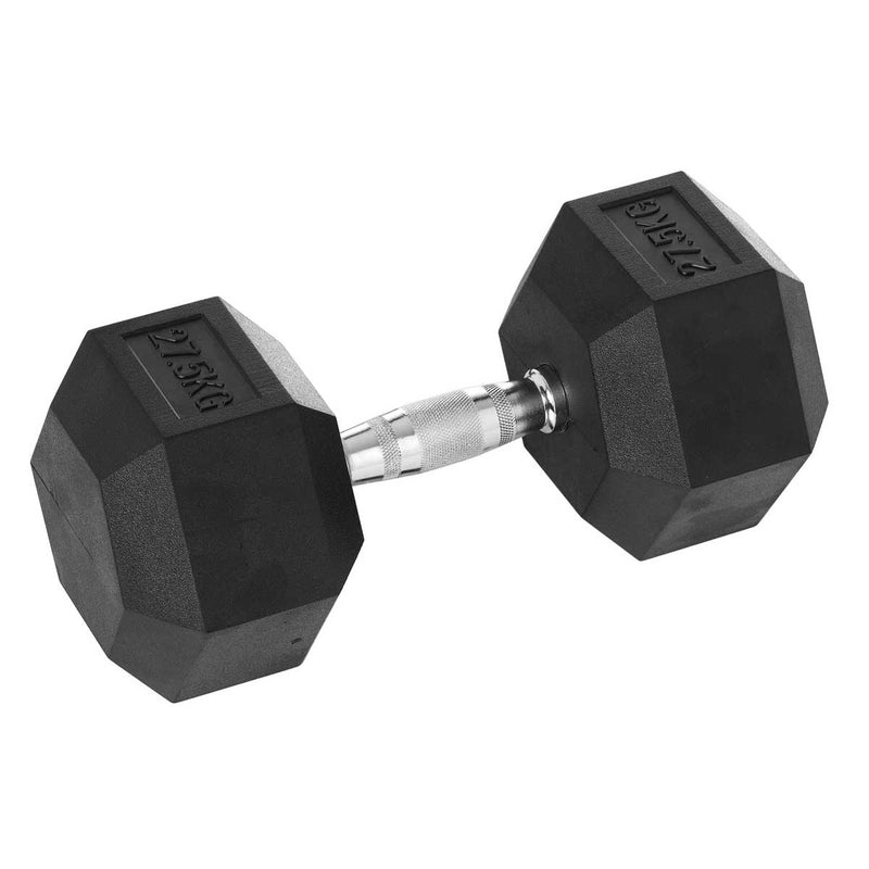 DB-1275-RC_Hce Rubber Hex 27.5Kg Dumbbell