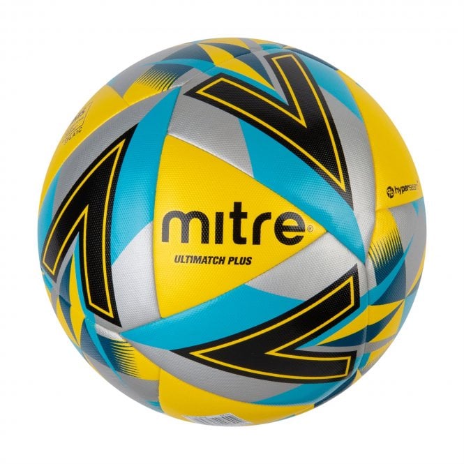 Mitre Ultimatch Plus Soccer Ball - Yellow/Silver/Aqua