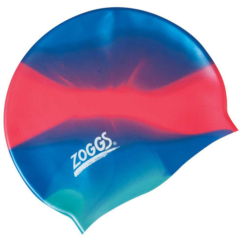 Zoggs Junior Silicone Cap Multi Colour-Blue/Red/Aqua
