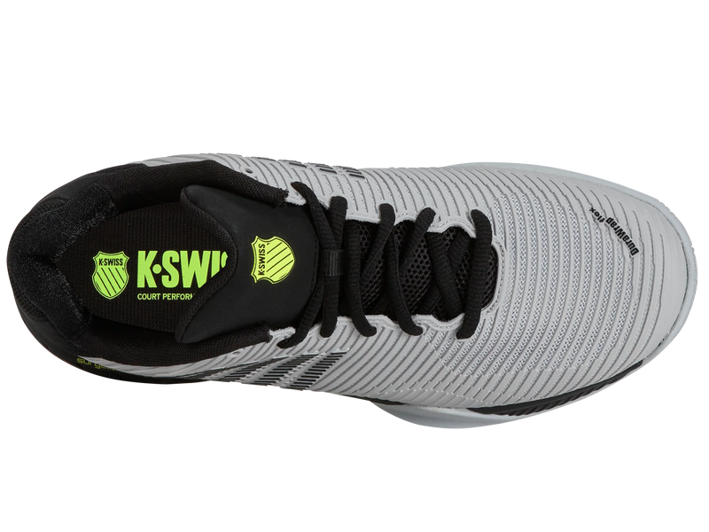 K-Swiss Mens HyperCourt Express 2 Tennis Shoe Micro/Blk/Yl