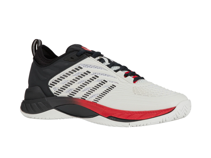 K-Swiss Mens HyperCourt Supreme AC Tennis Shoe Wht/Limo/Red