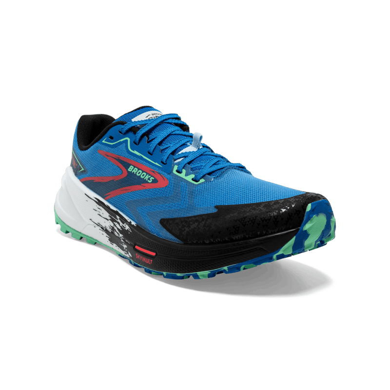 Brooks Catamount 3 D Mens Trail Shoe-Victoria Blu/Blk/Spring-8