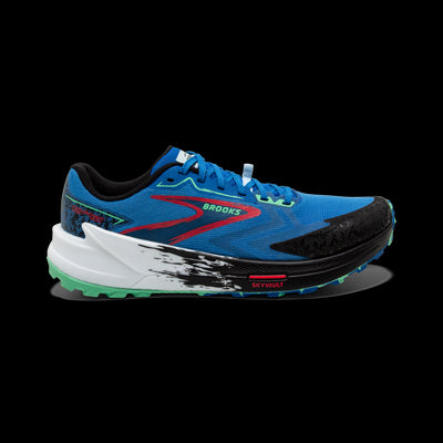 Brooks Catamount 3 D Mens Trail Shoe-Victoria Blu/Blk/Spring-8