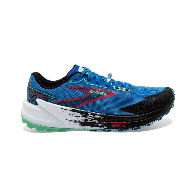 Brooks Catamount 3 D Mens Trail Shoe-Victoria Blu/Blk/Spring-8