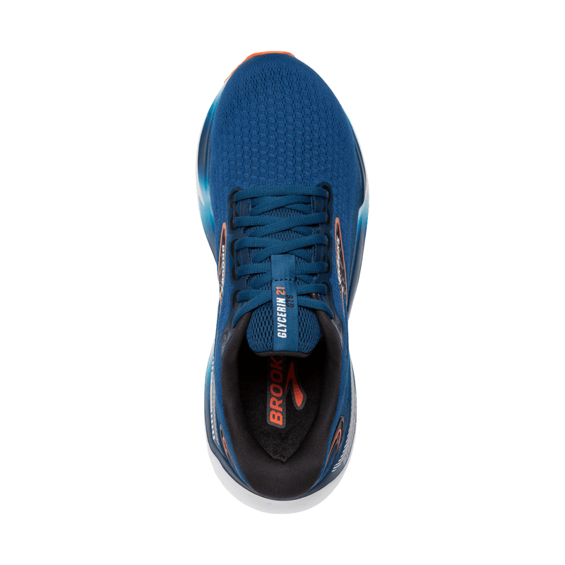 Brooks Glycerin Gts 21 D Mens Running Shoe-Blue Opal/Black