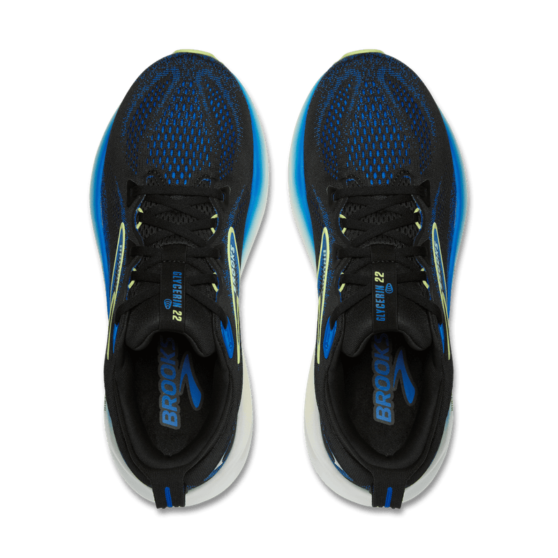 Brooks Mens Glycerin 22 D-Black/Cobalt/Neo Yellow