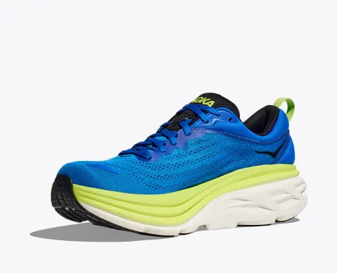 Hoka Bondi 8 D Mens Running Shoe-Electric Cobalt/Lettuce