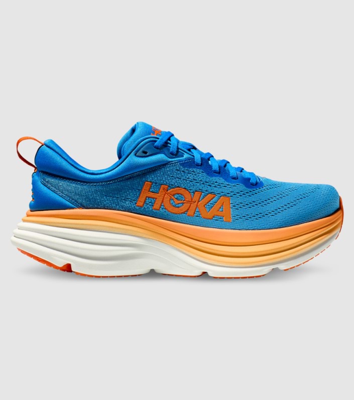 Hoka Mens Bondi 8 (D) Running Shoe - Coastal Sky/Vibrant Orange