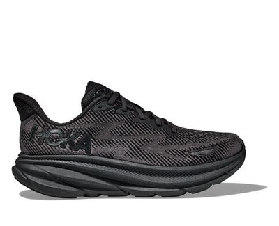 Hoka Mens Clifton 9 Running Shoe - Black/Black