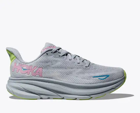 Hoka Clifton 9 D Wide Womens Running Shoe-Gull/Sea Ice