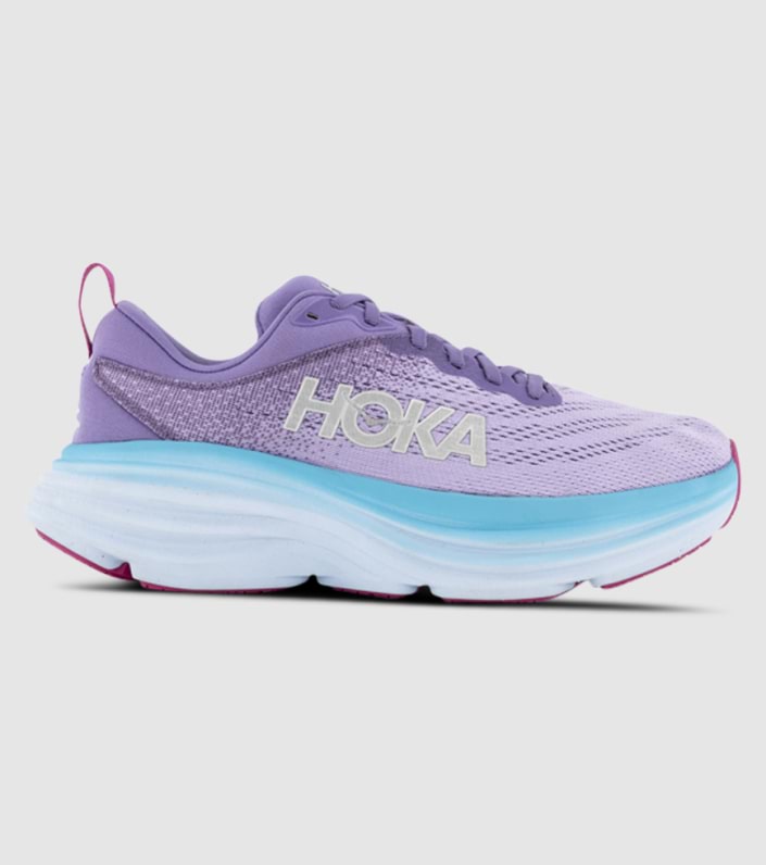 Hoka Womens Bondi 8 (B) Running Shoe - Chalk Violet/Pastel Lilac