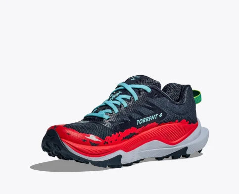 Hoka Mens Torrent 4 Trail Shoe -Grey/Red