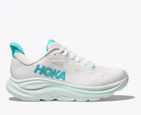 Hoka Womens Clifton 10 B-White/Cielo Blue