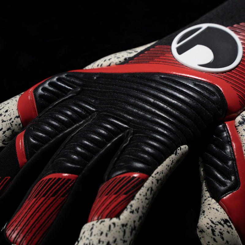 UhlSport Powerline Supergrip+ HN Goalkeeper Glove-Blk/Red/Wht