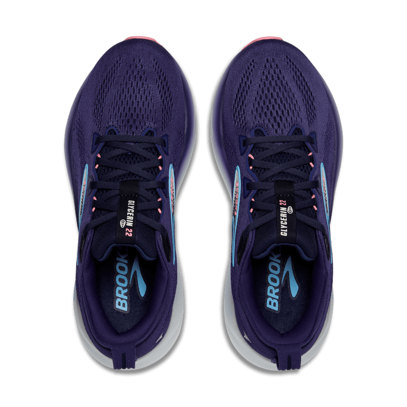 Brooks Womens Glycerin 22 B-Blue Ribbon/Peacoat/Dianthus