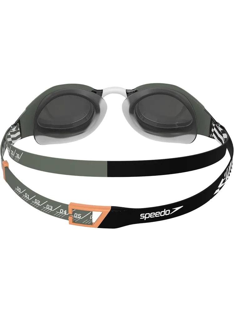 Speedo Fastskin Hyper Elite Mirror Goggle-Country Green/Black/Nectarine/Wht-OSFA