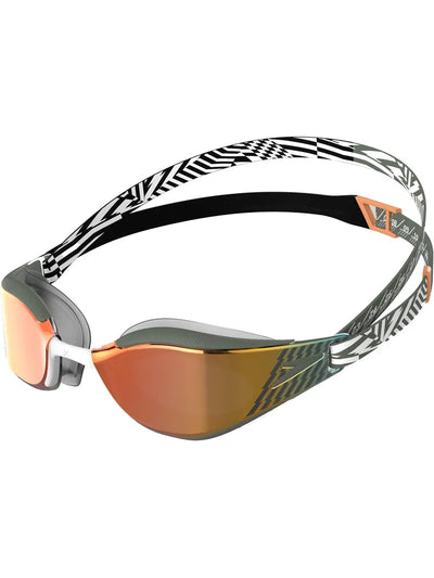 Speedo Fastskin Hyper Elite Mirror Goggle-Country Green/Black/Nectarine/Wht-OSFA