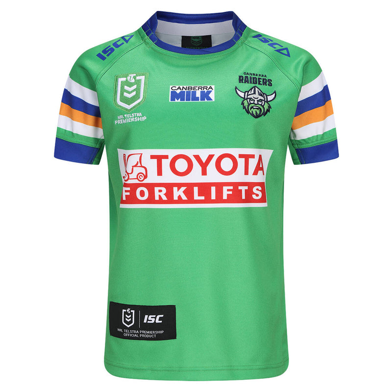 ISC Canberra Raiders 2024 Kids Home Jersey Green