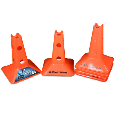 9in Pyramid Marker / Agility Hats with Hurdle Holes White