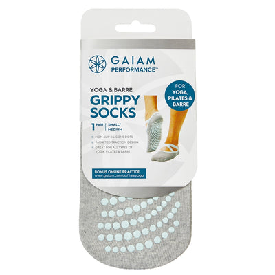 Gaiam Performance Pilates and Barre Grippy Sock Grey