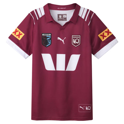 Puma 2025 QLD Rep Home Jersey Mens-Burgundy/White/QRL Maroon home