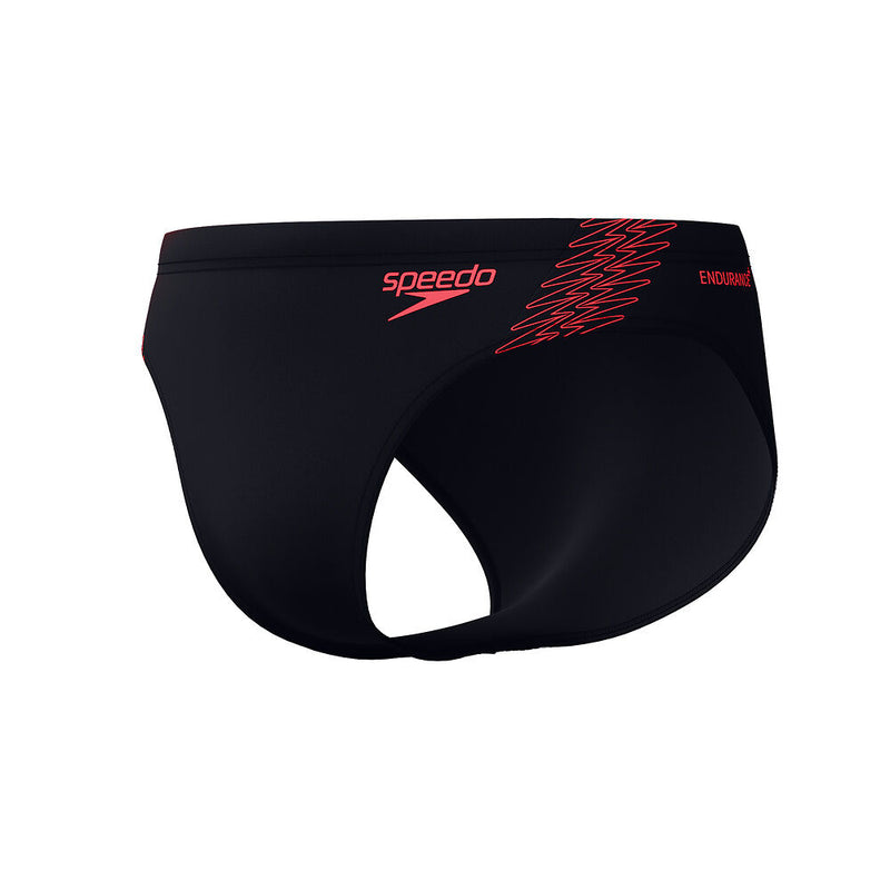 Speedo Mens Hyperboom Splice Brief-Black/Coral