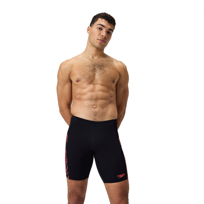 Speedo Mns Tech Panel Jammer-Black /Siren Red /Usa Charcoal