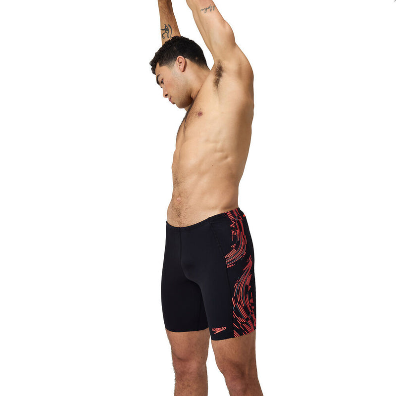 Speedo Mns Tech Panel Jammer-Black /Siren Red /Usa Charcoal