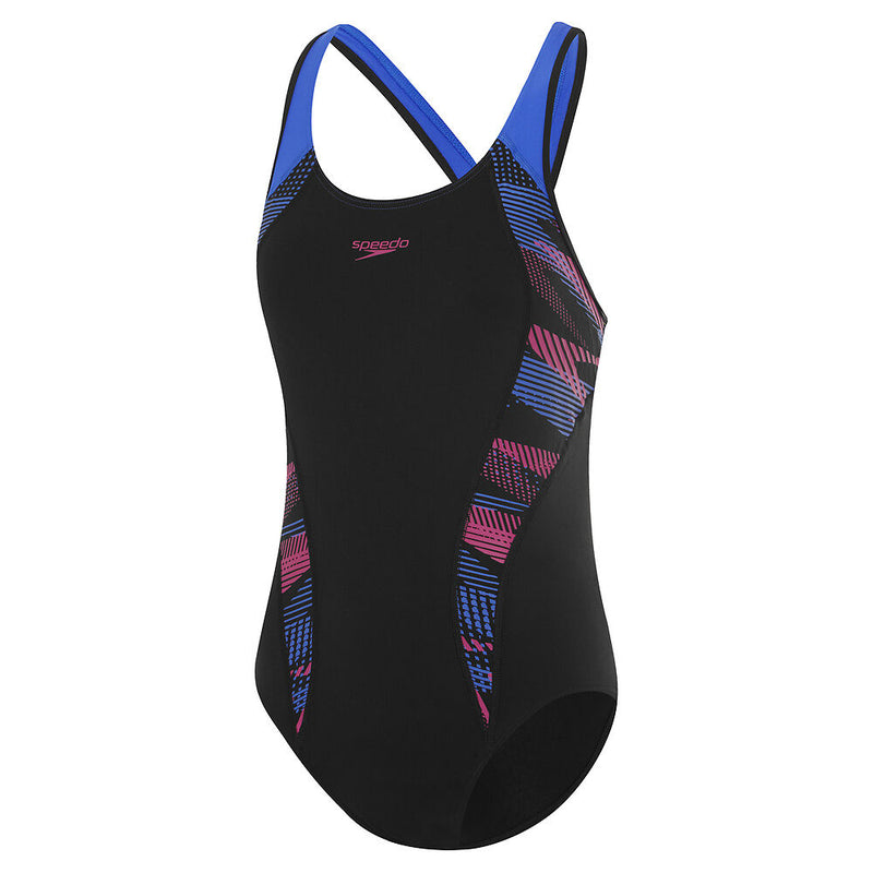 Speedo Womens Placement Laneback-Boom/Black