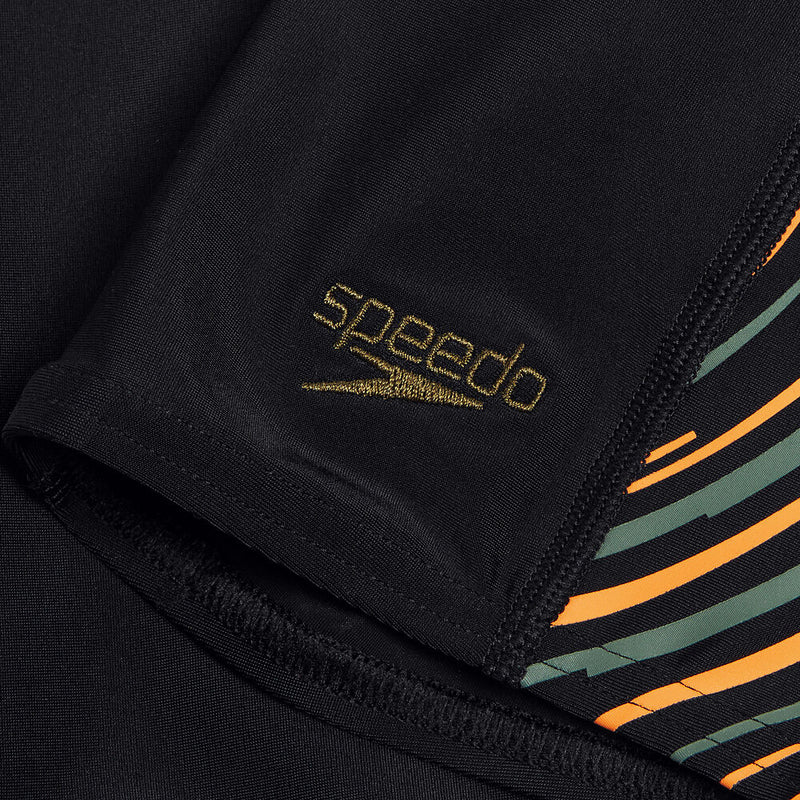 Speedo Bys Plastisol Jammer-Black /Nectarine /Country Green