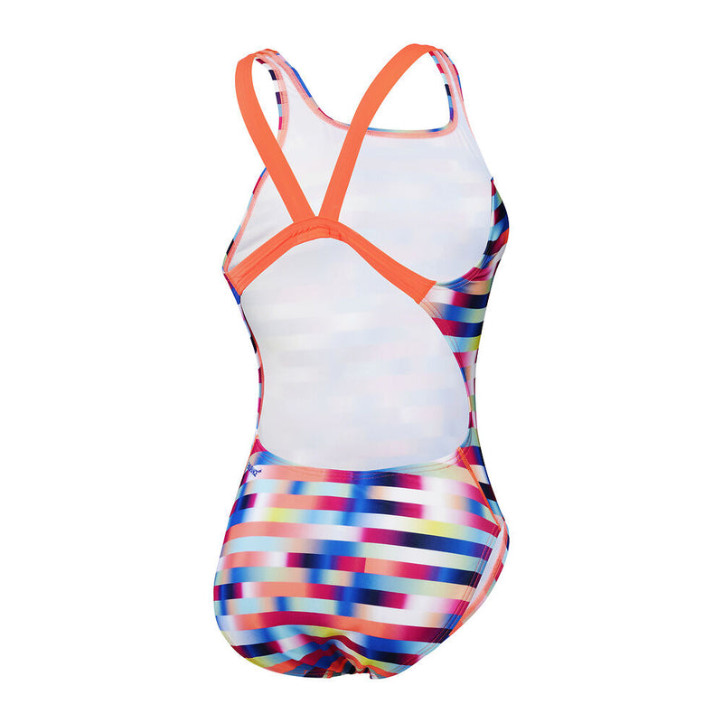 Speedo Wmns Allover Leaderback-Siren Red/Punch Blue/Matcha