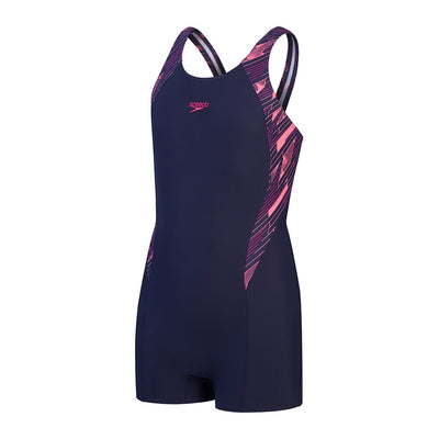 Speedo Girls Hyperboom Splice Legsuit Navy/Electric Pink/Fandango Pink