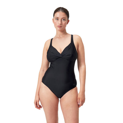 Speedo Womens Shaping Cross Knot 1 Piece-Black