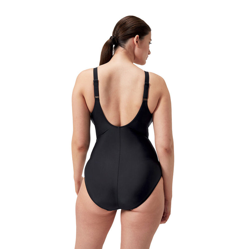 Speedo Womens Shaping Cross Knot 1 Piece-Black