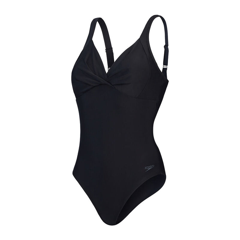 Speedo Womens Shaping Cross Knot 1 Piece-Black