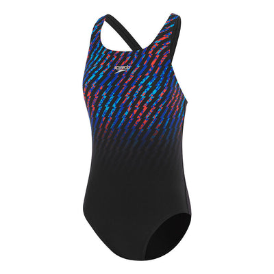 Speedo Womens Placement Medalist One Piece Black/True Cobalt