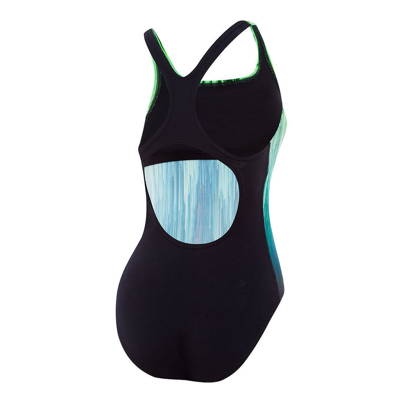 Speedo Womens Placement Medalist-Black /Picton Blue/Green