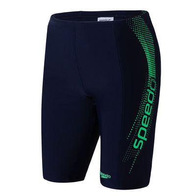 Speedo Boys Sports Logo Jammer-Navy/Fake Green