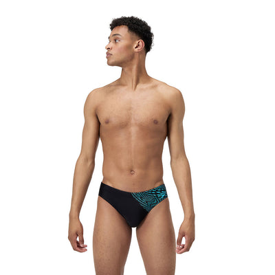 Speedo Mens Medley Logo 7cm Brief-Black/Blue