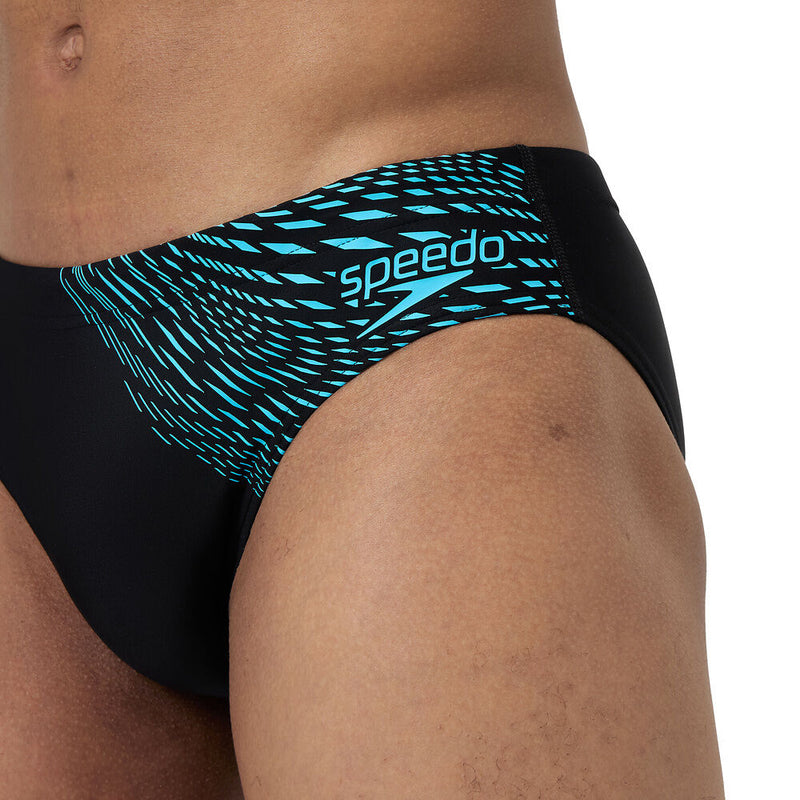 Speedo Mens Medley Logo 7cm Brief-Black/Blue