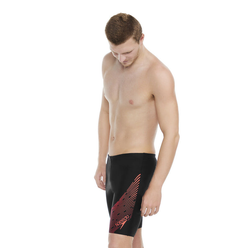 Speedo Mns Medley Logo Jammer-Black /Siren Red