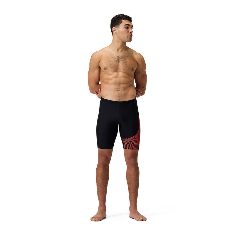 Speedo Mns Medley Logo Jammer-Black /Siren Red