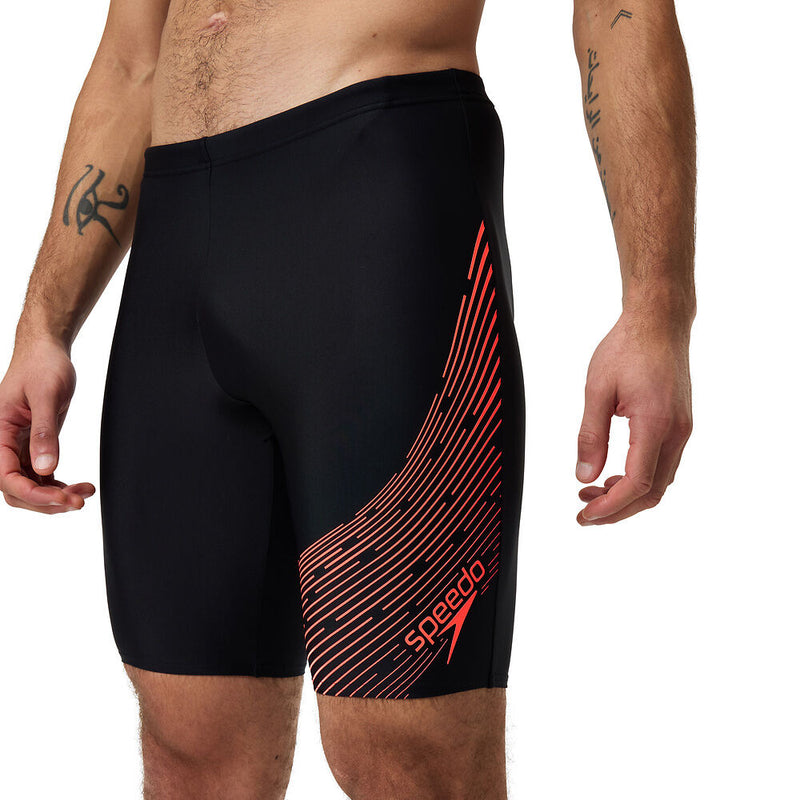 Speedo Mns Medley Logo Jammer-Black /Siren Red