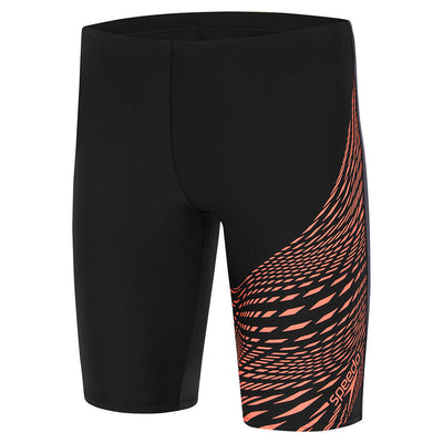 Speedo Mens Medley Logo Jammer-Black/Coral Sands