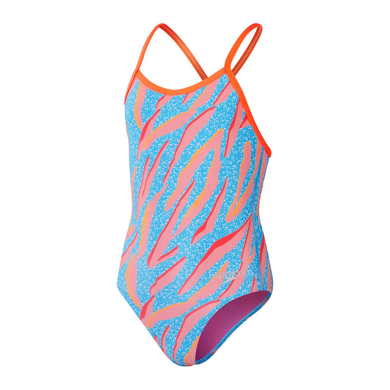 Speedo Grls Allover Vback-Kiki Pink/Picton Blue/Matcha